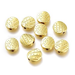 Legierung Tibetische Perlen, langlebig plattiert, für Schmuck machen, Oval, golden, 10x9.5x3 mm, Bohrung: 1.6 mm