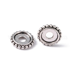 Aluminium Zwischen perlen, cadmiumfrei und bleifrei, Rondell, Antik Silber Farbe, 10x2 mm, Bohrung: 3 mm