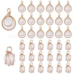20 Pieces Opal Cat Eye Charms for Jewelry Making Copper Opal Round Beads Pendant for Necklace Bracelet Making, White, 10~12mm, Hole: 2mm, 10Pcs/size