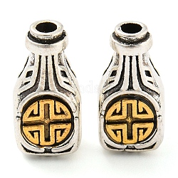 Perline guru a 3 foro in lega di stile tibetano con placcatura a cremagliera, perle forate a T., zucca,  cadmio& piombo libero, argento antico e oro antico, 18x8.5x7mm, Foro: 2 mm