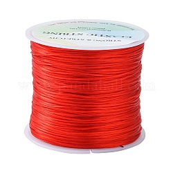 Filo di cristallo elastico piatto, filo per perline elastico, per realizzare bracciali elastici, rosso, 0.8mm, circa 65.61 iarde (60 m)/rotolo