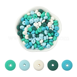 Perles en pâte polymère manuel, pour les fournitures de bricolage bijoux artisanat, plat rond, couleur mixte, 6x3mm, Trou: 1.5mm