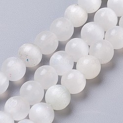 Natural Selenite Beads Strands, Round, 8mm, Hole: 1mm, about 51pcs/strand, 15.75 inch(40cm)