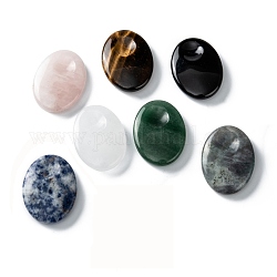 Natural & Synthetic Gemstone Massage, Thumb Worry Stone for Anxiety Therapy, Oval, 40.5~41x30.5~31x8~9mm