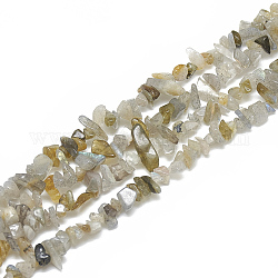 Natur Labradorit Perlen Stränge, Chip, 3~11x3~5x1~4 mm, Bohrung: 1 mm, ca. 380~400 Stk. / Strang, 33 Zoll