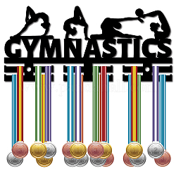 Creatcabin Porte-médailles de gymnastique Support de médaille de sport Support mural en acrylique épais monté sur 40 médailles pour athlètes champions médaillé de course noir 11.4x5.1 pouces