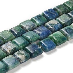 Fili di perline naturali di dolomite, tinto, sqaure, verde mare, 10x10x4.5mm, Foro: 1.4 mm, circa 40pcs/filo, 15.55 pollice (39.5 cm)