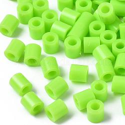 Pe Bügelperlen, DIY melty Perlen, Tube, grün gelb, 5x5 mm, Bohrung: 3 mm, ca. 8000 Stk. / 500 g