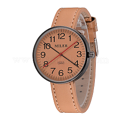 Leder-Quarz-Armbanduhren, mit Alu-Kopf Uhr, Sandy Brown, 242x18 mm