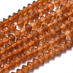 Natürliche orange Granatperlen Stränge, facettiert, Doppelkegel, 3.5~4x2~3 mm, Bohrung: 0.6 mm, ca. 171 Stk. / Strang, 15.55 Zoll (39.5 cm)