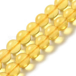 Perles d'ambre naturel brins, ronde, 6mm, Trou: 0.8mm, Environ 72 pcs/chapelet, 16.14'' (41 cm)