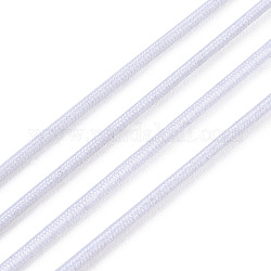 Cordón elástico de poliéster redondo, cordón elástico ajustable, con carrete, whitesmoke, 1mm, alrededor de 49.21 yarda (45 m) / rollo