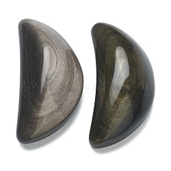 Natürliche goldene Obsidian-Displaydekorationen, Mond, 78x34~36x23~24 mm
