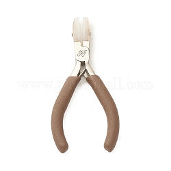Iron Jewelry Pliers, Flat Nose Pliers, with Detachable Jaw Cover, Camel, 12.9x5.5x1.05cm