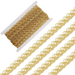 Nastro ondulato in poliestere metallizzato, accessorio di abbigliamento, oro, 7/8 pollice (22 mm), circa 5 iardae / rullo