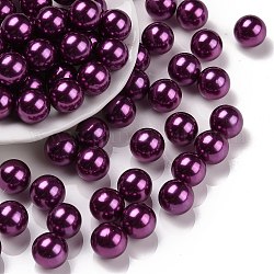 Perline di plastica abs, imitazione perla, Senza Buco, tondo, medio orchidea, 8mm