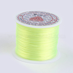 Chaîne de cristal élastique plat, fil de perles élastique, pour la fabrication de bracelets élastiques, jaune vert, 0.5mm, environ 49.21 yards (45 m)/rouleau