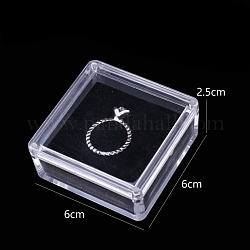 Confezione regalo per gioielli in acrilico trasparente con chiusure magnetiche, quadrato, chiaro, 6x6x2.5cm
