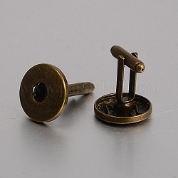 Messingdruckknopfherstellung, Manschettenknopf, versuchen Spiel mit Legierung cabochon Fassungen und hängt von einer Kette, Nickelfrei, Antik Bronze, 29x19 mm, fit für 6mm Knopf Druckknöpfen