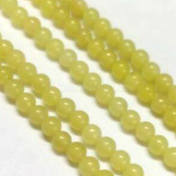 Natürliches Zitronen Jadekorn Stränge, Runde, 2 mm, Bohrung: 0.8 mm, ca. 184 Stk. / Strang, 16 Zoll