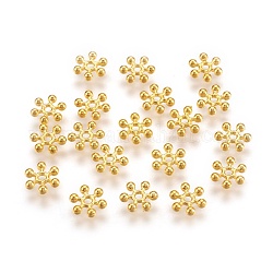 Perles intercalaires en alliage flocon de neige, de style tibétain, sans cadmium et sans plomb, or, 7x2mm, Trou: 1mm