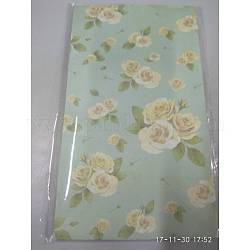 Bolsa de regalo de papel floral de flores, bolsa de galletas de fiesta de Navidad, con pegatina, agua, 23x13 cm, 3pcs / set