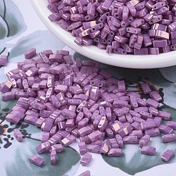 MIYUKI Half TILA Beads, Japanese Seed Beads, 2 Hole, (HTL1867) Opaque Dark Orchid Luster, 5x2.3x1.9mm, Hole: 0.8mm, about 1250pcs/50g
