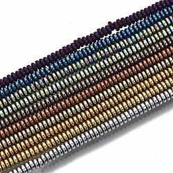 Electrochapa no-granos de hematites sintético -magnéticos hebras, Disco redondo plano, color mezclado, 2x1mm, agujero: 0.8 mm, aproximamente 450~456 pcs / cadena, 15.75 pulgada ~ 15.94 pulgadas (40 cm ~ 40.5 cm)
