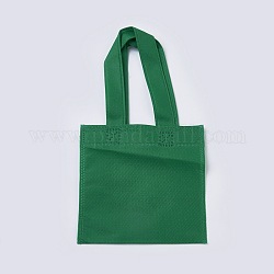 Экологически чистые многоразовые сумки, нетканые сумки для покупок, зелёные, 28x15.5 см