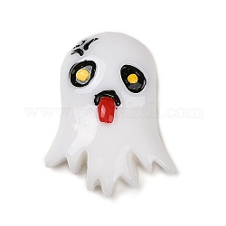 Fantasma halloween resina opaca decoden cabujones, artesanía de joyería de halloween, blanco, 27.5x21.5mm