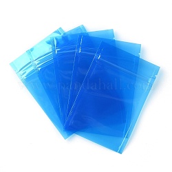 プラスチック製の透明なジップロックバッグ  保存袋  セルフシールバッグ  トップシール  長方形  ブルー  12x8x0.15cm