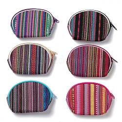 Stofftaschen aus Baumwolle mit Streifenmuster, ändern Geldbörse, mit Griffseil, Mischfarbe, 25.4 cm