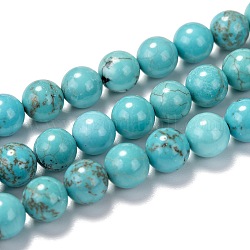 Brins de perles de magnésite naturelle, teints et chauffée, ronde, 4mm, Trou: 0.8mm, Environ 88~92 pcs/chapelet, 15.75'' (40 cm)