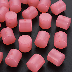 Perles en acrylique de gelée d'imitation, colonne, Saumon, 14.5x14.5mm, Trou: 1.8mm, environ 200 pcs/500 g