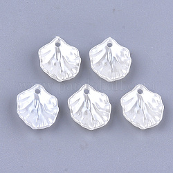 Pendentifs de perle d'imitation acrylique, feuille, ivoire, 17x15x4.5mm, Trou: 2mm, environ 1460 pcs/500 g