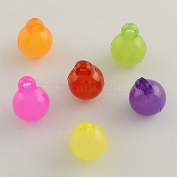 Nachahmung jelly Acryl Runde Charme, Mischfarbe, 18x14 mm, Bohrung: 3 mm, ca. 330 Stk. / 500 g