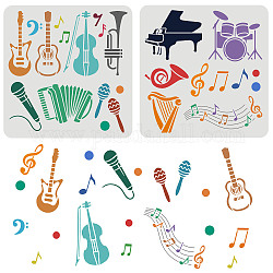 Plantillas de plantillas de pintura dibujo plástico, patrón de instrumentos musicales, 30x30 cm