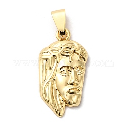 Brass Pendants, Long-Lasting Plated, Lead Free & Cadmium Free, Human Charm, Real 18K Gold Plated, 34x18x3mm, Hole: 9x4mm