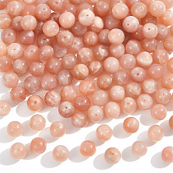 Nbeads 2 Strands Round Natural Grade B Sunstone Beads Strands, 6mm, Hole: 1mm, about 65pcs/strand, 15.3 inch