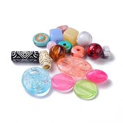 Acryl-Perlen, Mix-förmig, Mischfarbe, 10~33.5x7.5~27x5~16 mm, Bohrung: 1~10 mm