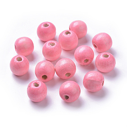 Perle di legno naturale tinte, tondo,  piombo libero, roso, 20x18mm, Foro: 4.5 mm, circa 400pcs/1000g