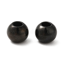 Revestimiento iónico (ip) 304 perlas de acero inoxidable, redondo, electroforesis negro, 10x8mm, agujero: 4 mm