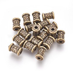 Tibetische Stil Perlen, Antik Bronze Farbe, Zink-Legierung Perlen, Bleifrei und cadmium frei, 7x5 mm, Bohrung: 2 mm
