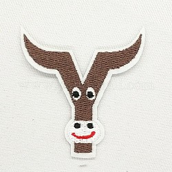 Computerized Embroidery Cloth Iron on/Sew on Patches, Costume Accessories, Appliques, Letter, Camel, Letter.Y, 52x50mm