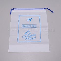 Sac à cordon semi-transparent makrofol, sacs de rangement anti-poussière, rectangle, bleu profond du ciel, 35.5x26.8x0.15 cm