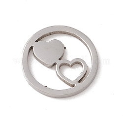 День Святого Валентина 304 соединительные кольца из нержавеющей стали, кольцо с раздвоенным сердцем, цвет нержавеющей стали, 12x1 мм