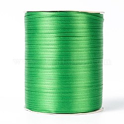 Двухсторонняя атласная лента, Полиэфирная лента, зелёные, 1/8 дюйм (3 мм) в ширину, о 880yards / рулон (804.672 м / рулон)