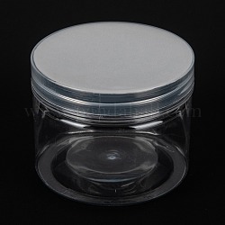 PET Airtight Food Storage Containers, for Dry Food, Snacks, Cosmetic, Candles, with PE Screw Top Lid, Clear, 8.3x6.6cm