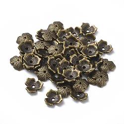Tibetische Stil Perlen, Bleifrei und cadmium frei, Kappen, Antik Bronze Farbe, ca. 11 mm Durchmesser, 2.5 mm dick, Bohrung: 1.5 mm