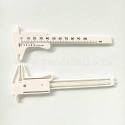 Пластиковый скользящий калибр мини-штангенциркуль, единая шкала, белые, 16.3x5.8x0.6 см, диапазон измерения: 10 см